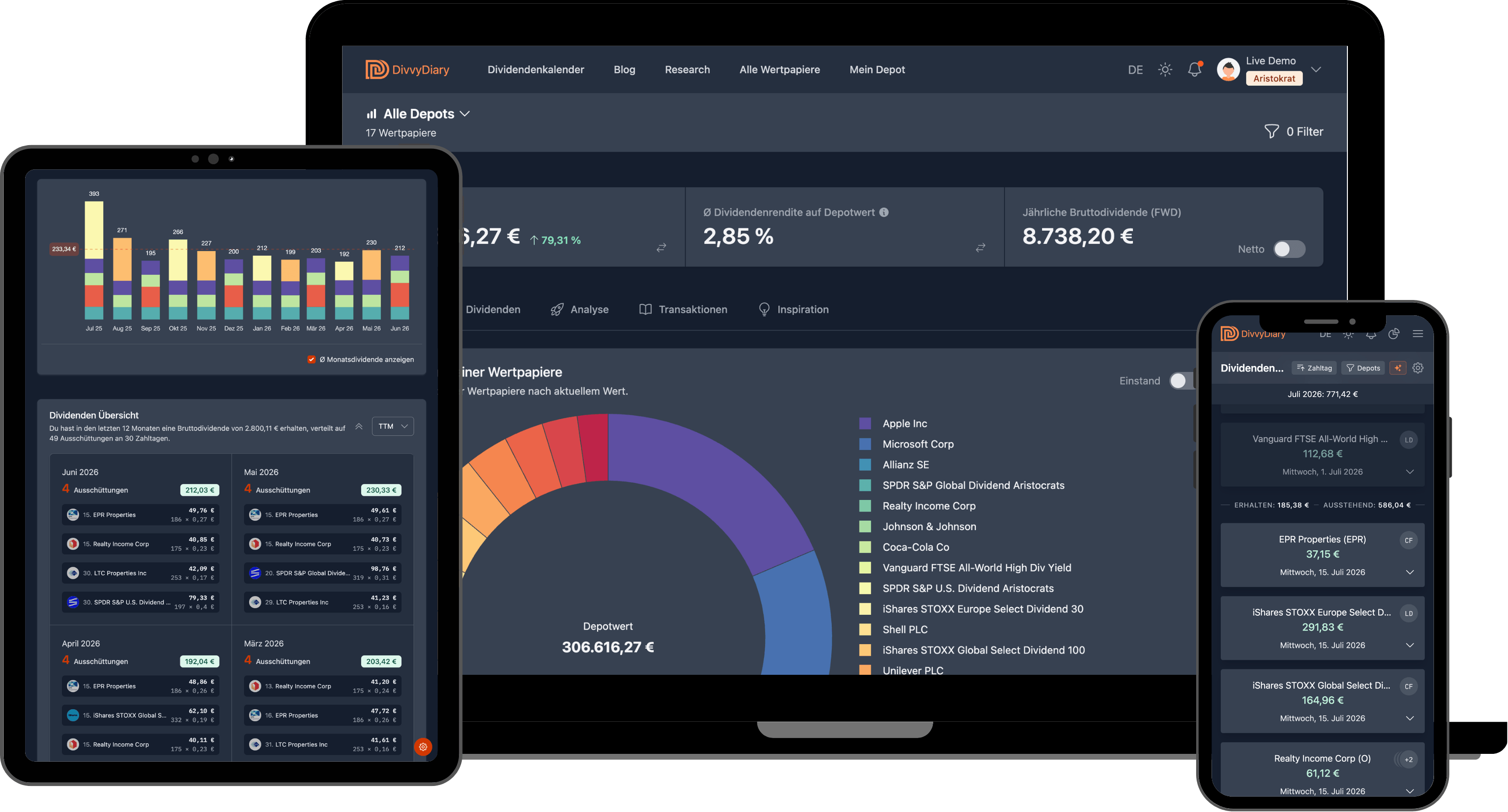 DivvyDiary Mockup