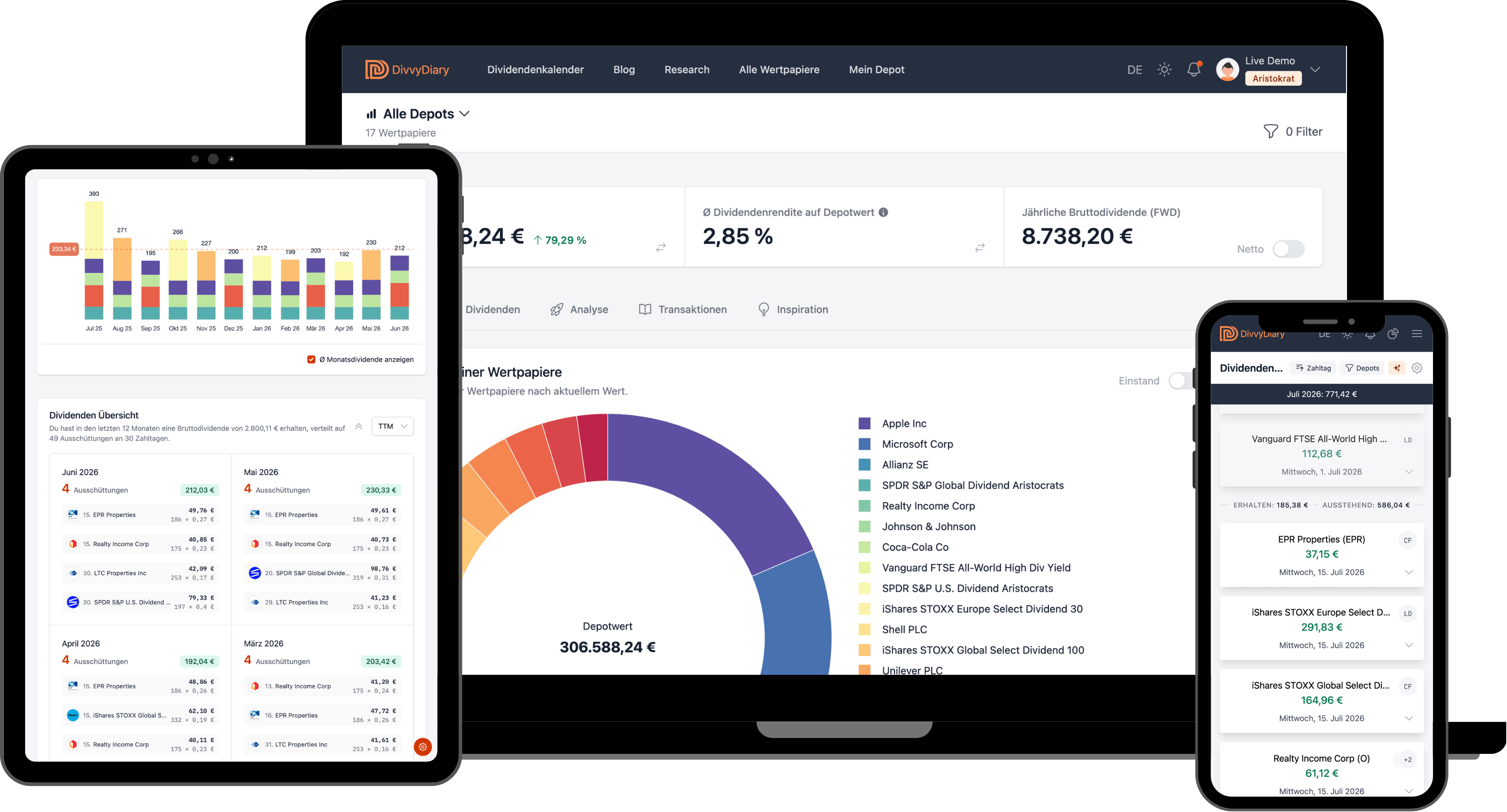 DivvyDiary Mockup